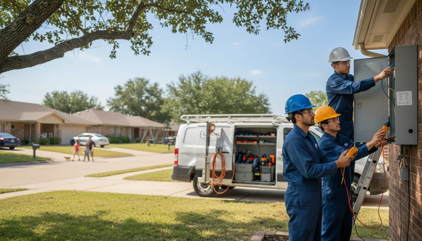 Certified electrician providing emergency electrical services in Climbing Hill, IA